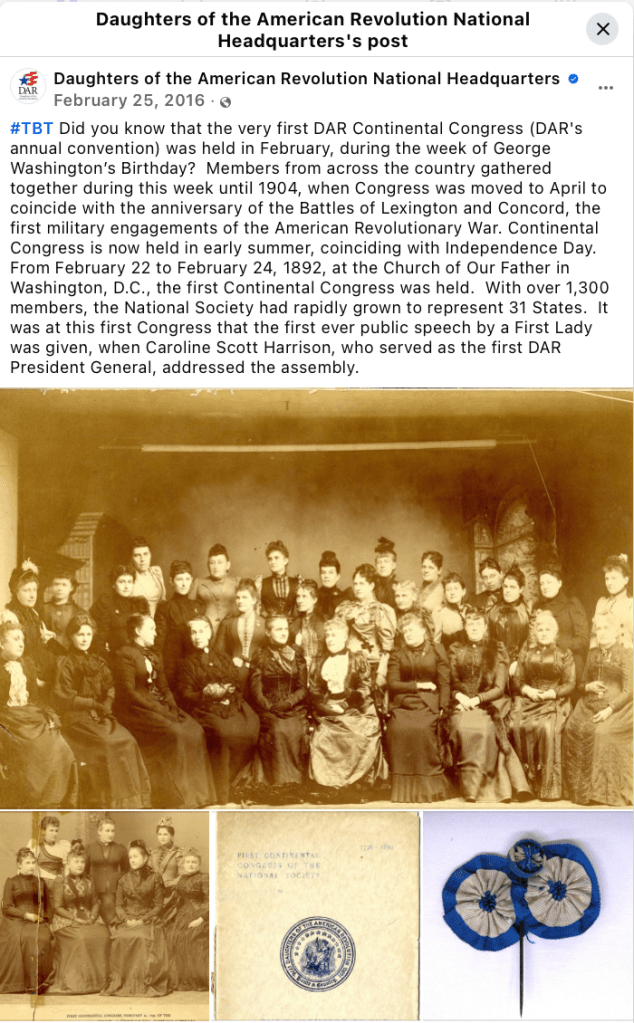 First DAR Continental Congress